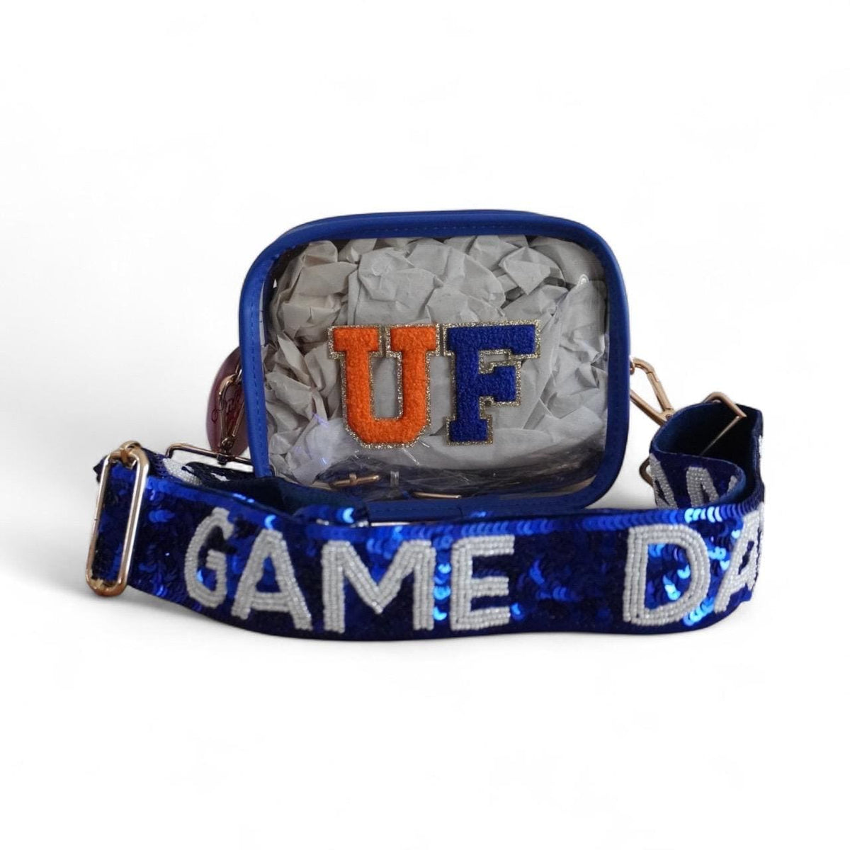 Clear Stadium Bag with Custom Sequin Strap