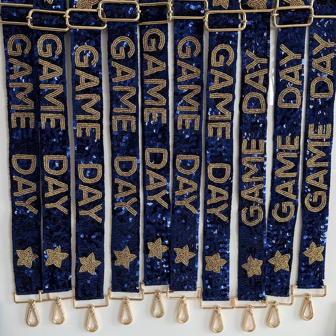 Sunkissed by Chrissy beaded sequin purse strap for clear stadium crossbody bag, ideal for game day and college accessories.