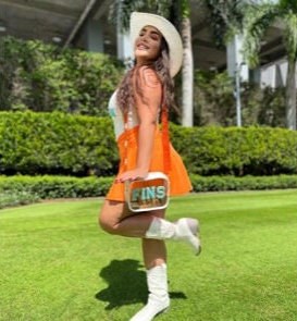 Sunkissed by Chrissy Dolphins cowboy hat with jeweled dolphin and fins design, featuring Miami Dolphins logo and custom NFL style.