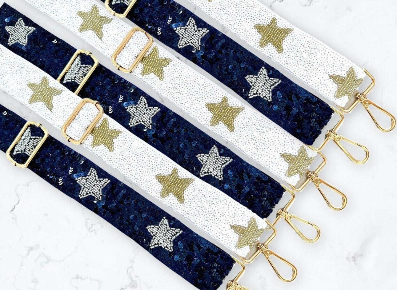 Navy and gold FIU Panthers clear stadium crossbody bag by Sunkissed by Chrissy, stadium-approved game day purse with FIU logo.