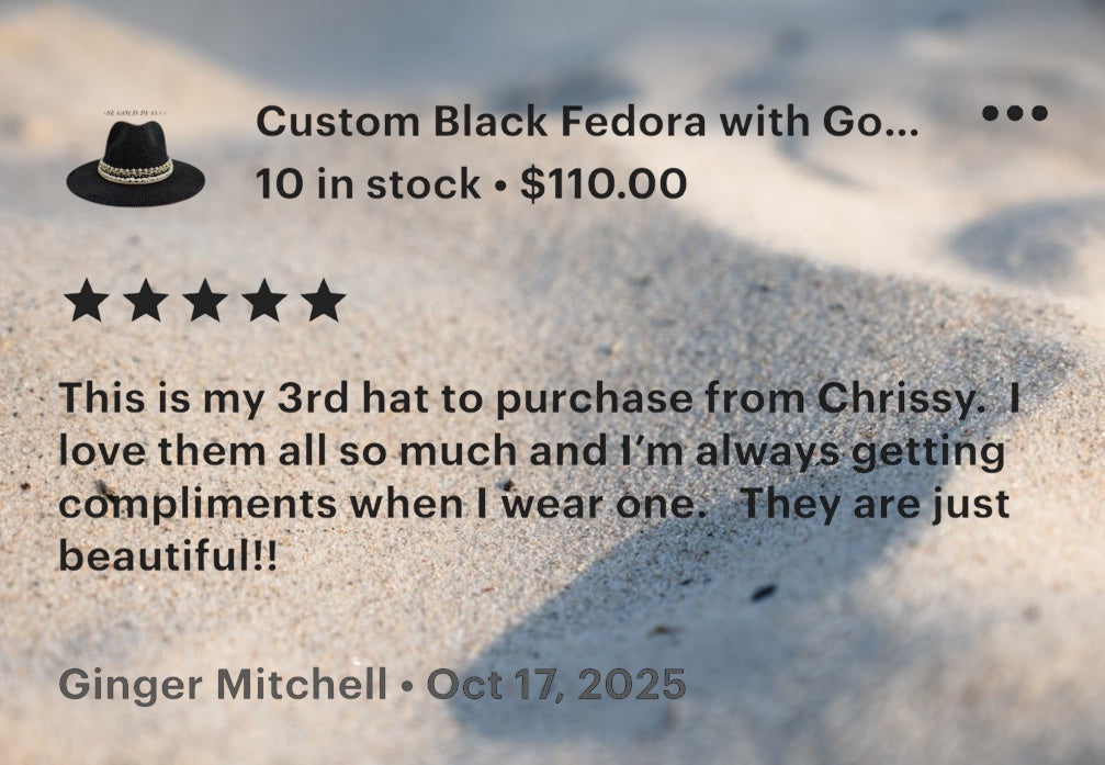 Black fedora beach hat with jeweled embellishments, personalized boho style, perfect for summer resort, cruise, or festival wear.