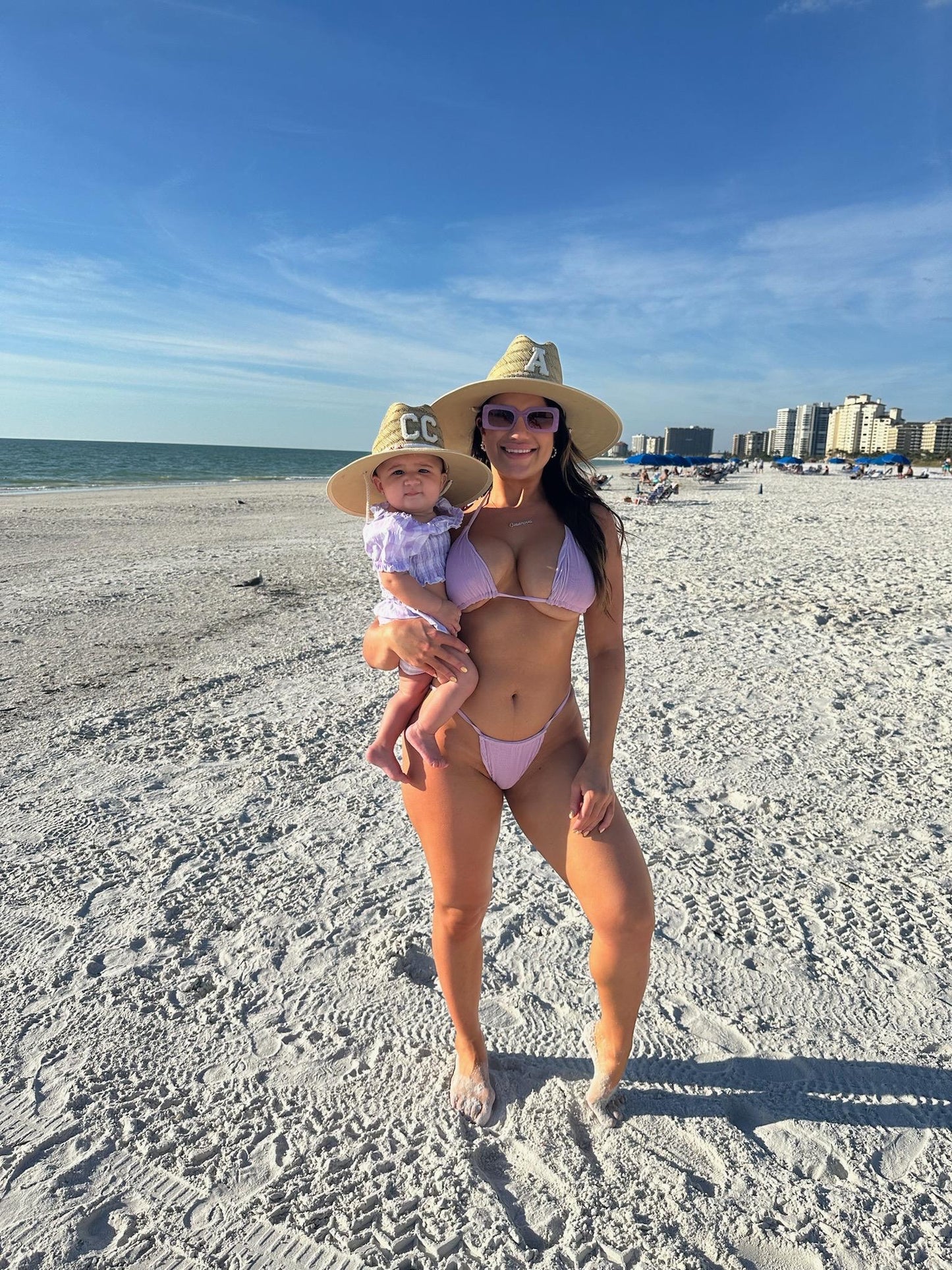Personalized Sunkissed by Chrissy kids straw sun hat with chenille initial, toddler beach hat, perfect for birthdays and baby showers