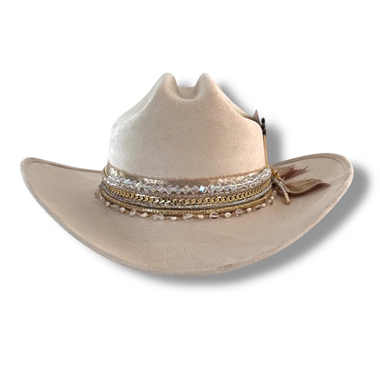 Sunkissed by Chrissy cowboy hat with western glam style, perfect for rodeo, concert, country music, or travel outfits.