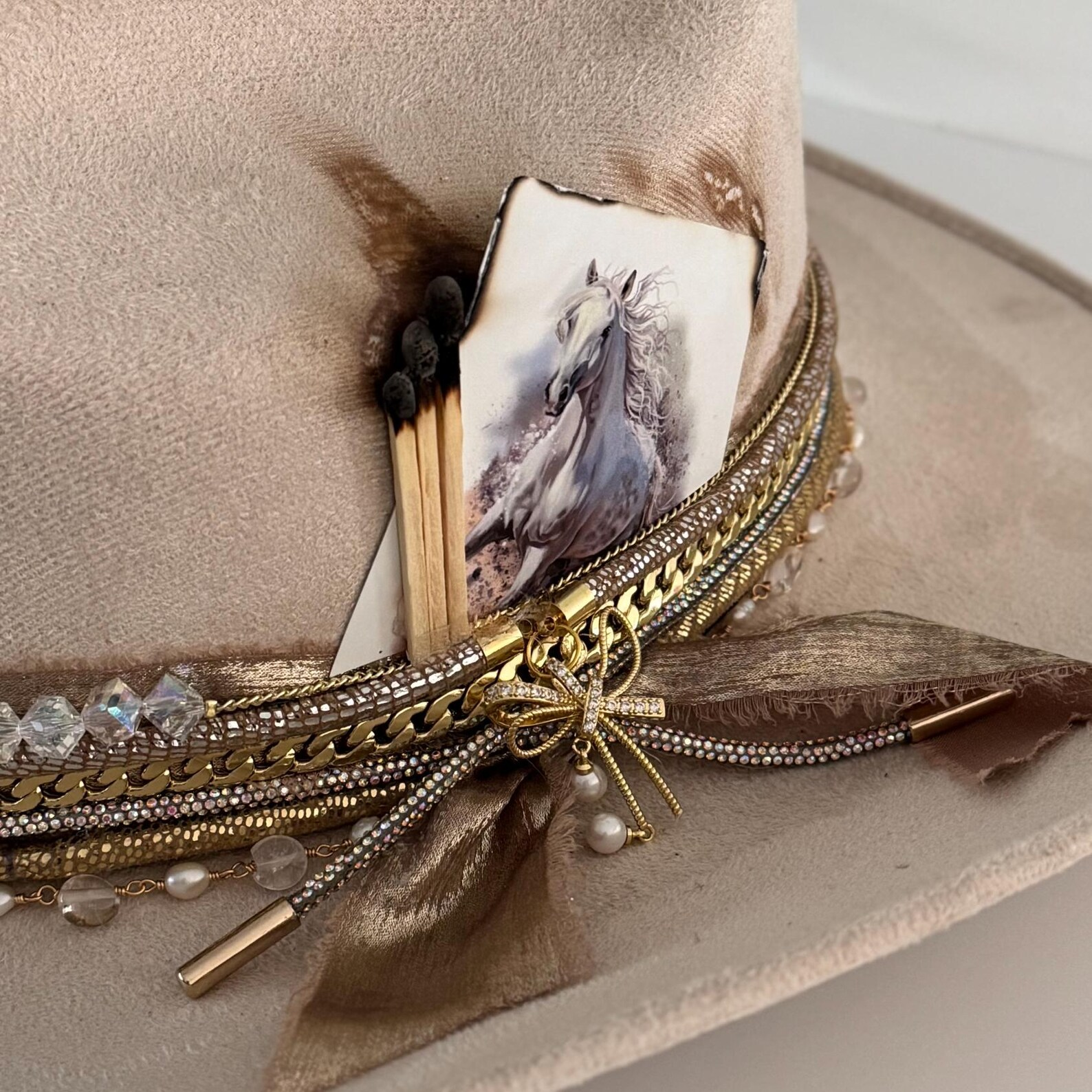 Sunkissed by Chrissy cowboy glam hat with wide brim, perfect for rodeo, country music, or travel fashion accessories.
