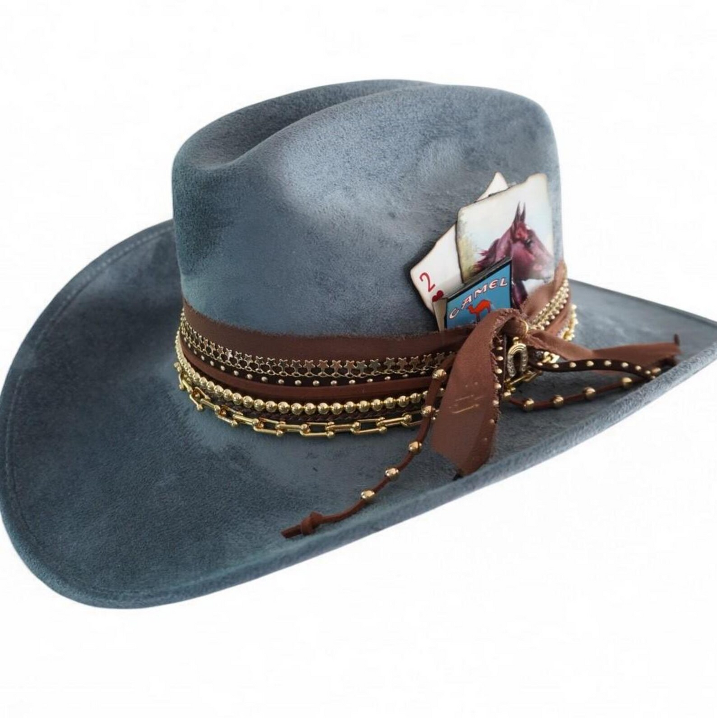 Western Glam Jeweled Cowgirl Hat by Sunkissed by Chrissy with custom embellishments, featuring sparkling jewels and intricate detailing.