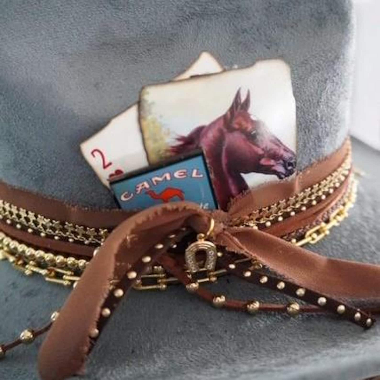 Western Glam Jeweled Cowgirl Hat by Sunkissed by Chrissy with custom embellishments and sparkling rhinestones for rodeo or concert wear