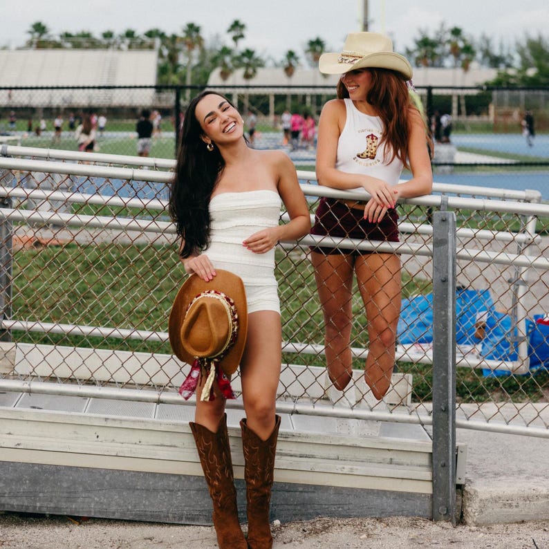 Florida State Seminoles cowgirl hat in garnet and gold, western style for game day, by Sunkissed by Chrissy.