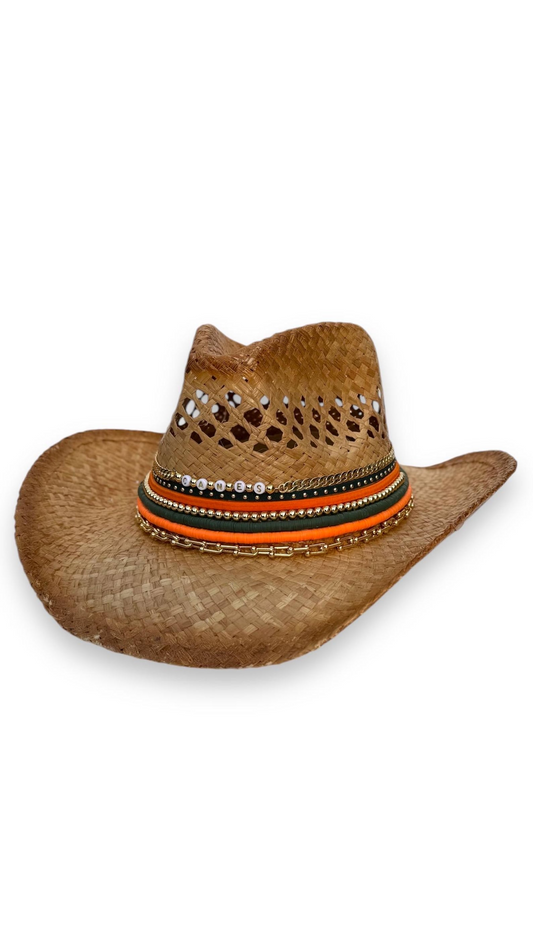 Miami Hurricanes cowboy hat by Sunkissed by Chrissy featuring University of Miami UMiami theme for tailgating and fans